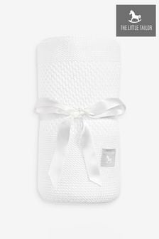 The Little Tailor White Textured Stripe Baby Shawl Blanket (642509) | $58