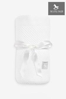 The Little Tailor White Large Supersoft Textured Knitted 100% Cotton Blanket (642509) | $60