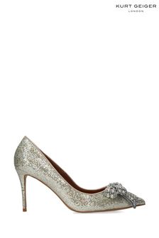 Kurt Geiger London Silver Chrome Belgravia Bow Shoes (642576) | 290 €