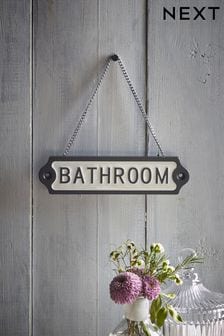 Black/White Bathroom Hanging Sign (642722) | DKK59