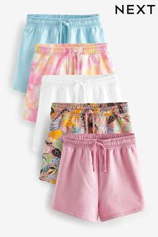 Multi White/Blue/Pink/Tie Dye/Tropical 5 Pack Shorts (3-16yrs) (642736) | AED97 - AED145