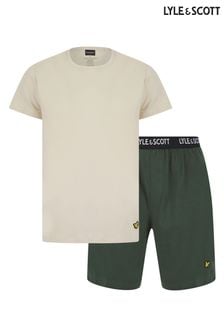 Lyle and Scott Green Charlie T-Shirt and Short Set (643120) | AED200