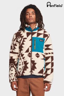 Penfield Mens Winter Geo Mattawa Fleece Brown Jacket (643187) | $330