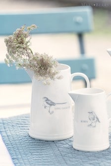 Mary Berry White Garden Long Tailed Tit Medium Jug (643293) | AED100