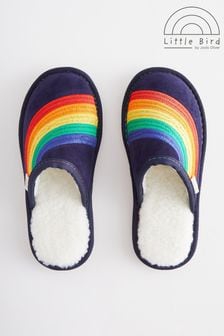 Little Bird by Jools Oliver Navy Rainbow Rainbow Borg Lined Mule Slippers (643498) | ₪ 93 - ₪ 112