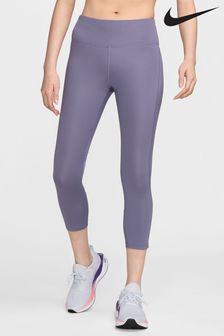 Nike Purple Fast Mid Rise Crop Running Leggings (643567) | kr584