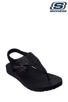 Skechers Black Meditation Rockstar Sandals (643679) | $92