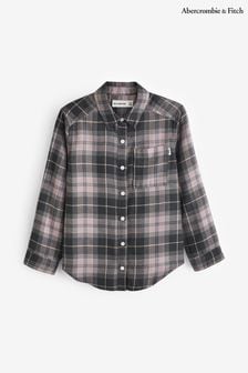 Abercrombie & Fitch Long Sleeve Checked Plaid Nude Shirt (643863) | 74 SAR