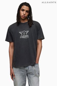 AllSaints Black Match Crew T-Shirt (644115) | OMR28