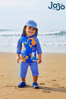 JoJo Maman Bébé Blue Stripe UPF 50 2-Piece Sun Protection Suit (644475) | ₪ 126