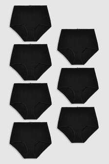 Черный - Набор из 7 трусов с высоким содержанием хлопка (644673) | 397 грн