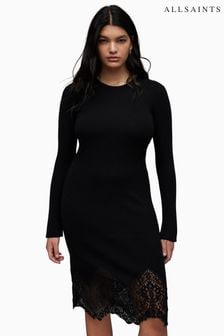 AllSaints Black Milly Dress (644879) | SGD 385