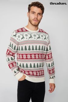 Threadbare White Crew Neck Christmas Jumper (644913) | €17