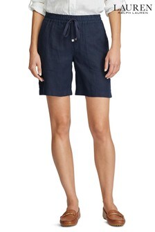 Lauren Ralph Lauren® Navy Linen Brendee Shorts (645265) | €53