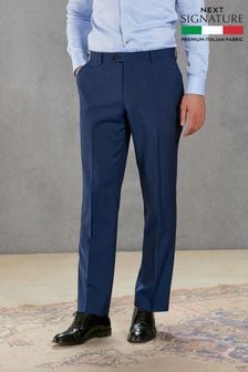 Blue Regular Fit Signature Tollegno Wool Suit: Trousers (645342) | 341 QAR