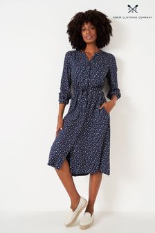 Темно-синее платье-рубашка с цветочным принтом Crew Clothing Company (645499) | €51