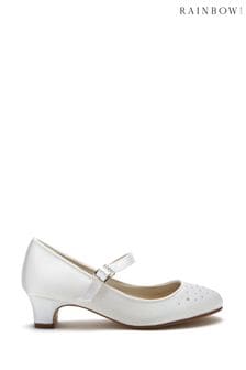 Rainbow Club White Kids Verity Satin Bridesmaid Shoes (645841) | $53