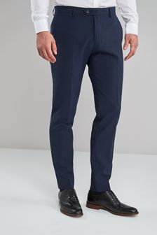 Navy - Vestibilità skinny - Pantaloni piatti sul davanti lavabili in lavatrice (645898) | €21