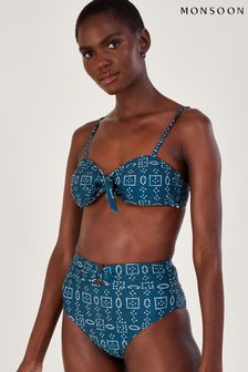 Monsoon Blue Batik Dye Print Bikini Prints s recyklovaným polyesterom (646242) | €35