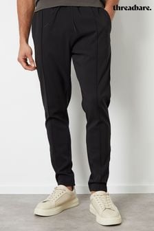 Threadbare Black Luxe Pull-On Seam Detail Stretch Trousers (646365) | €49