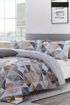 furn. Grey Multicolour Harlequin Geometric Reversible Duvet Cover and Pillowcase Set (646379) | ₪ 75 - ₪ 140