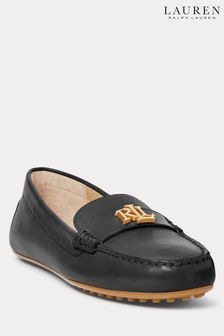 Noir - Lauren Ralph Lauren Chaussures de conduite en cuir Barnsbury Nappa (646626) | €163