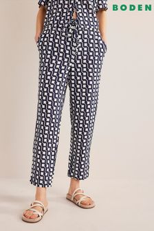 Boden Blue Relaxed Linen Pull-On Trousers (646663) | €53