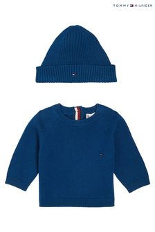 Zestaw prezentowy Tommy Hilfiger dla noworodka z niebieskim swetrem (647451) | 205 zł