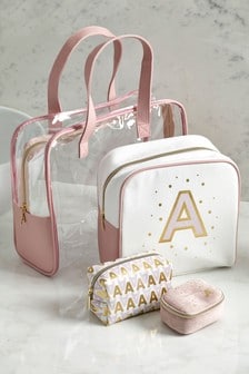 Set of 4 Alphabet Cosmetics Bags