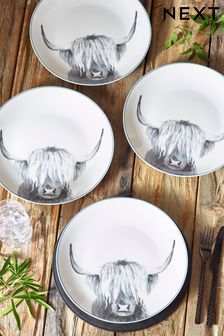 Set of 4 Grey Hamish Dinner Plates (647860) | kr290