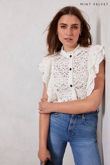 Mint Velvet White Cotton Crocheted Top (647931) | 312 zł