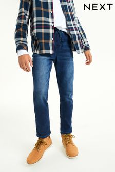 Rib Waist Indigo Regular Fit Jersey Jeans (3-16yrs) (647998) | €13 - €18