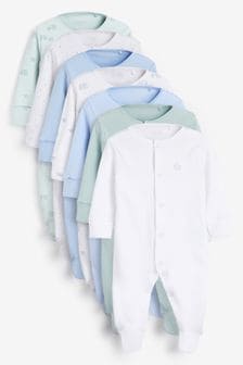 Blue Elephant Baby 7 Pack Printed Sleepsuits (0-2yrs) (648185) | 131 QAR - 140 QAR