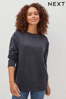 Navy Blue Essentials Longline Cotton Sweatshirt (648791) | R367