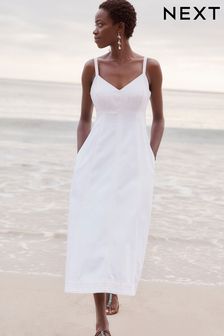 Ecru Strappy Midi Summer Dress (648880) | €62.50