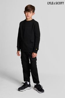 Lyle & Scott Black Boys Cargo Jersey Joggers (649741) | kr1 260