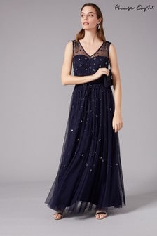 Phase Eight Marcia Paillettenbesetztes Tüllkleid, Blau (650143) | 226 €