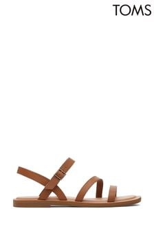 Toms Natural Kira Sandals In Tan Leather (650144) | 358 LEI