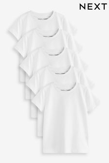 White 5 Pack Short Sleeve T-Shirts (3mths-7yrs) (650365) | INR 1,654 - INR 2,095