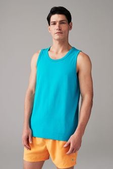 Aqua Blue Regular Fit 100% Cotton Vest (650589) | $12