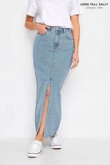 Long Tall Sally Blue 100% Cotton Denim Maxi Skirt (651073) | $65