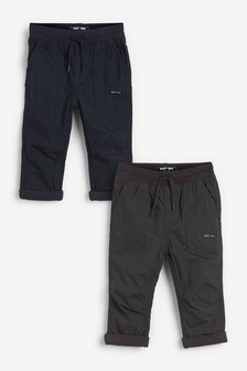 Navy/Charcoal 2 Pack Lined Pull-On Trousers (3mths-7yrs) (651085) | 20 € - 24 €