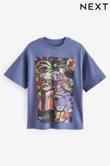Blue Dino Art Short Sleeve Graphic T-Shirt (3-16yrs) (651157) | kr76 - kr122