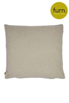 furn. Latte Beige Malham Teddy Borg Fleece Polyester Filled Cushion (651499) | 119 QAR