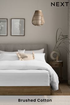 White 100% Cotton Supersoft Brushed Deep Fitted Sheet (651833) | $37 - $62