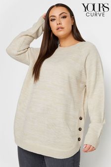 Yours Curve Ivory White Button Detail Jumper (651890) | €40