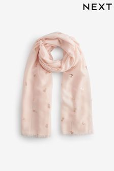 Blush Pink Foil Lightweight Scarf (652109) | $23