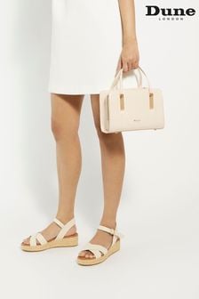 Dune London Cream Dinkydenbeigh Mini Branded Handle Tote Bag (652121) | $129