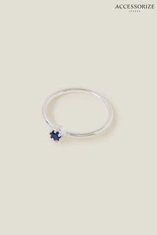 Accessorize Blue Sterling Silver-Plated Sparkle Ring (652222) | €24