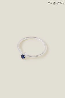 Accessorize Blue Sterling Silver-Plated Sparkle Ring